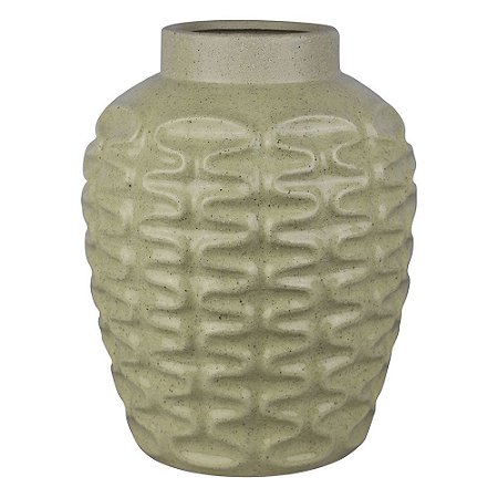 VASO DECORATIVO DE CERAMICA  AREIA 26CM X 33CM