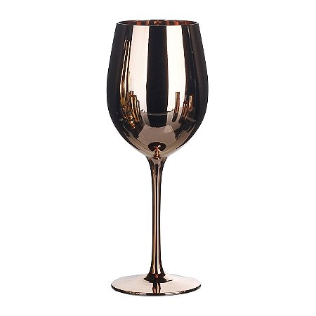 CJ DE TACASS DE VINHO DE VIDRO COBRE  6 PCS 8,8CM X 23CM