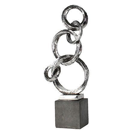 NO DECORATIVO EM RESINA DOURADA 16CM X 8,5CM X 40,5CM