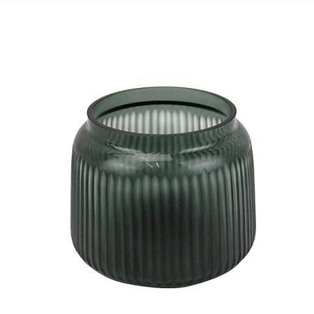 VASO EM VIDRO VERDE D22CM X 17CM