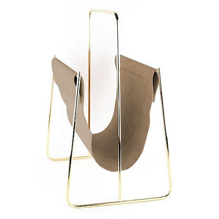 REVISTEIRO DE METAL DOURADO E TECIDO VELUDO 40,3 X 27,2 X 47