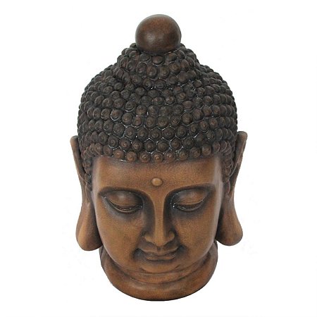 CABECA DE BUDDHA DE RESINA 27CM X 27CM X 43CM