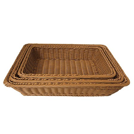 CONJ. DE BANDEJAS EM FIBRA SINTETICA BEGE  3 PCS G  44,5CM X