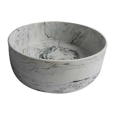 VASO DE RESINA MARMORIZADA 29,5CM X 29,5CM X 7,5CM