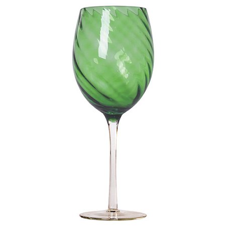 CONJ. DE TACAS EM VIDRO VERDE  6 PCS 9,5CM X 9,5CM X 24CM