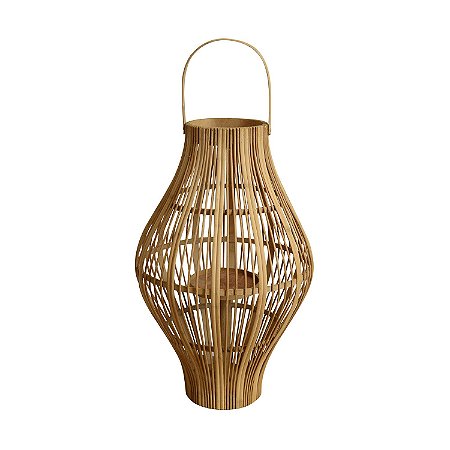 LANTERNA DECORATIVA EM BAMBU  33CM X 51CM