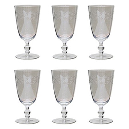 CJ DE TACAS VINHO TINTO  - TRANSPARENTES  -  6 PCS  - 16 CM