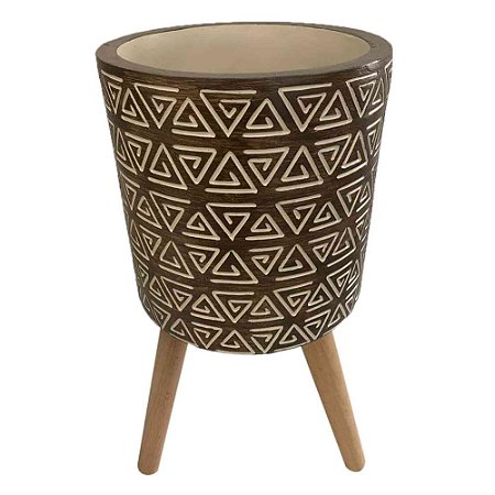 CACHEPOTS DE CIMENTO COM BASE DE MADEIRA