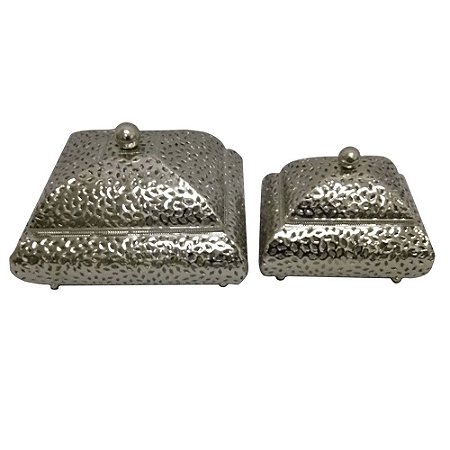CONJUNTO DE POTES DECORATIVOS DE METAL 2 PCSG 21,5CM X 18CM
