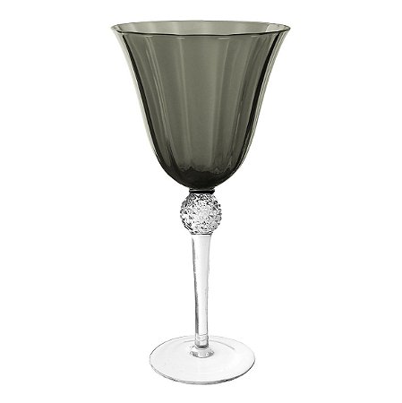 CJ DE TACAS DE VINHO DE VIDRO FUME  6PCS 10,5CM X 22,5CM