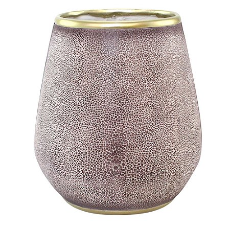 VASO TIPO GALUCHAT VINHO E DOURADO 23,5CM X 18,3CM X 26CM