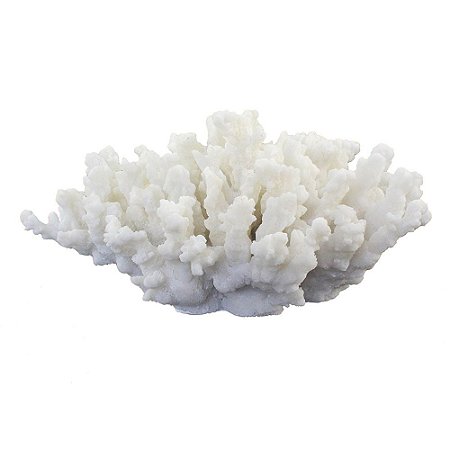 CORAL DECORATIVO EM RESINA BRANCO 19,7CM X 14,5CM X 9CM
