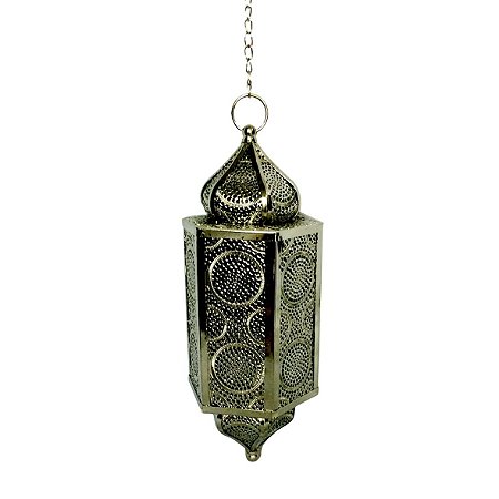 LANTERNA DE TETO DECORATIVA DE METAL 17CM X 15CM X 43CM