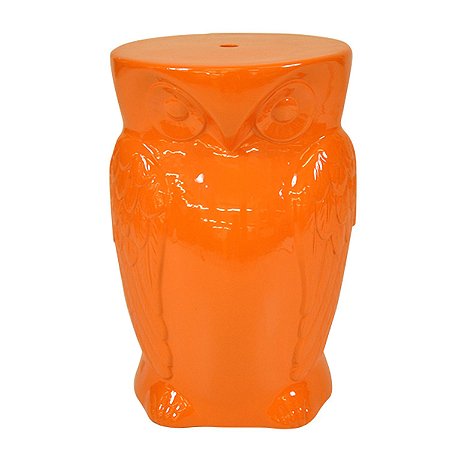 BANQUETA  SEAT GARDEN DE CERAMICA  - LARANJA  - 29X29X44 CM
