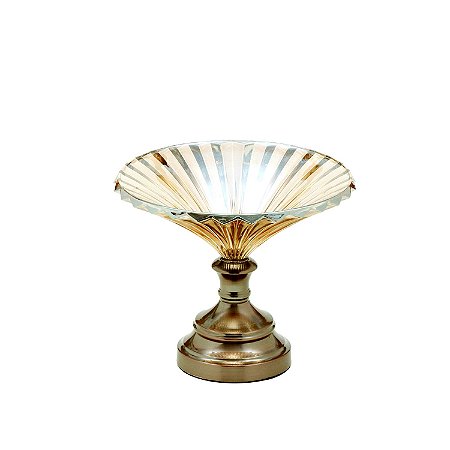 FRUTEIRA DECORATIVA DE METAL E VIDRO