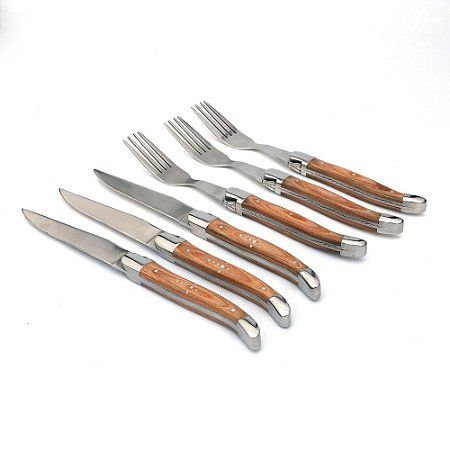 CJ DE FACAS E GARFOS COM ESTOJO TIPO LAGUIOLE 6 PCS