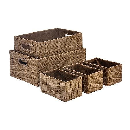 CJ DE CESTOS  PRETO - 5 PCS