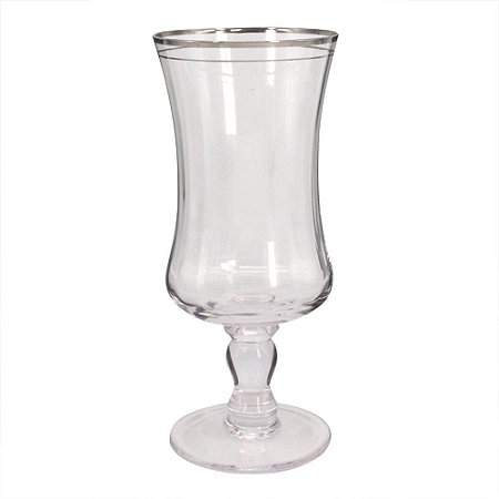 CONJ. DE TACAS PARA AGUA DE VIDRO COM DETALHES PRATA  6 PCS