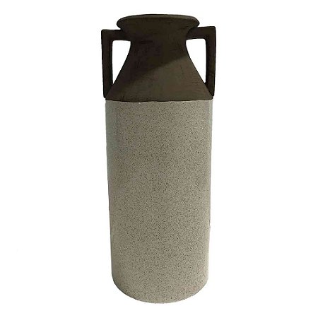 VASO DE CERAMICA MARROM E BEGE