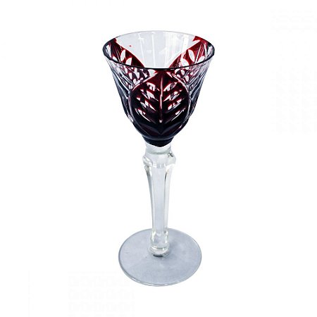 CJ TACASS DE LICOR DE VIDRO VERMELHO  6 PCS 6CM X 6CM X 15,5