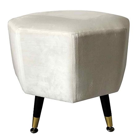 BANQUETA DE VELUDO OFF WHITE