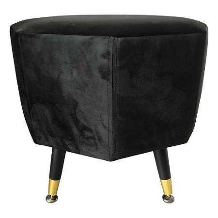 BANQUETA DE VELUDO PRETO