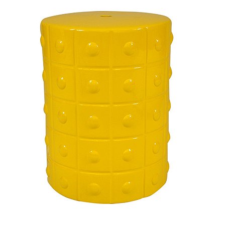 BANQUETA  SIT GARDEN DE CERAMICA  - AMARELO  - 33X33X44 CM