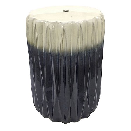 SEAT GARDEN EM CERAMICA AREIA E AZUL 31CM X 31CM X 44CM