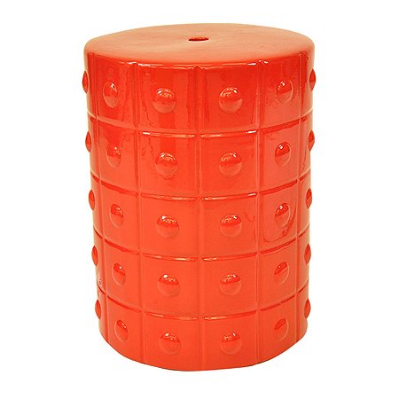 BANQUETA  SEAT GARDEN DE CERAMICA  - VERMELHO  - 33X33X44 CM