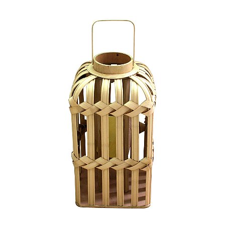 LANTERNA DECORATIVA EM BAMBU  25CM X 25CM X 47CM
