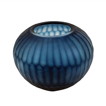 VASO EM VIDRO AZUL D23,5CM X 17CM