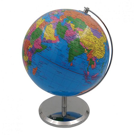 GLOBO DECORATIVO DE PLASTICO E METAL - AZUL