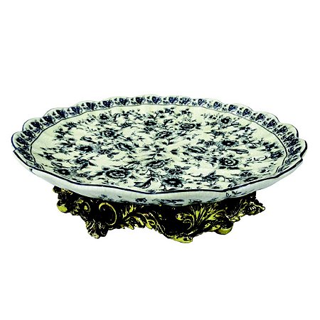 PRATO DECORATIVO DE PORCELANA 36CM X 36CM X 9,5CM