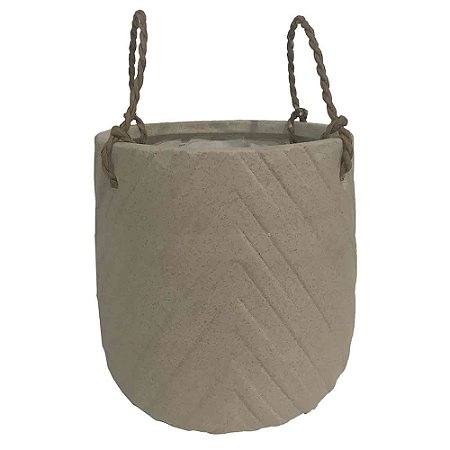 CACHEPOTS DE CERAMICA COM ALA DE BARBANTE