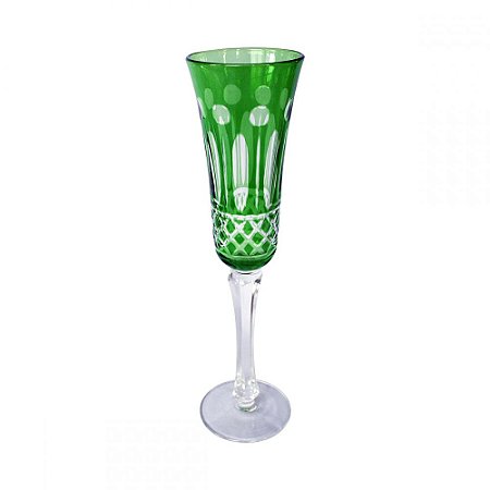 CJ TACASS DE CHAMPAGNE DE VIDRO VERDE  6 PCS 8,8CM X 8,8CM X