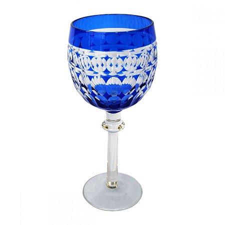 CJ TACASS DE AGUA DE VIDRO AZUL  6 PCS 9CM X 9CM X 21CM