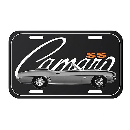 PLACA PAREDE METAL GM CAMARO VINTAGE FD PRETO 15 X 30 X 0,06