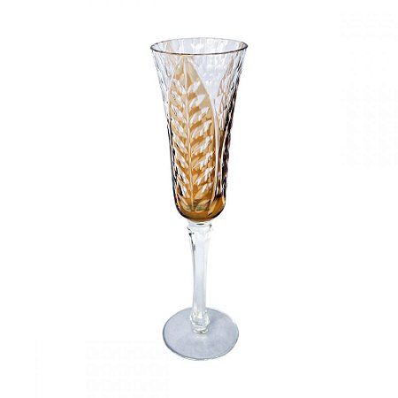 CJ TACASS DE CHAMPAGNE DE VIDRO AMBAR  6 PCS 6CM X 6CM X 24C