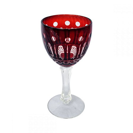 CJ TACAS DE VINHO DE VIDRO VERMELHA  6 PCS 8,8CM X 8,8CM X