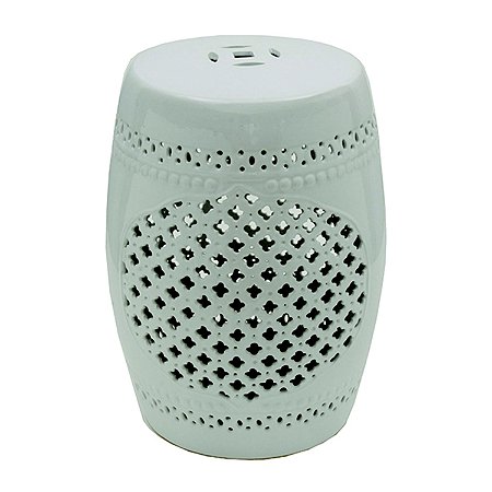 BANQUETA SEAT GARDEN DE CERAMICA BRANCO