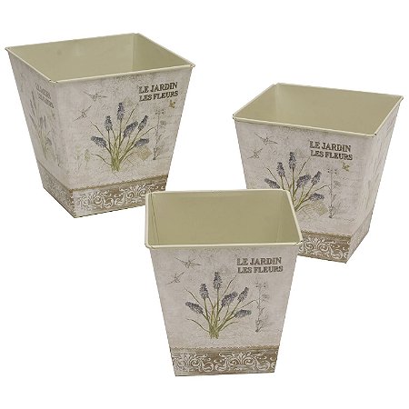 CJ DE CACHEPOTS DE FERRO 3 PCS