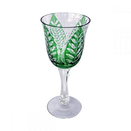 CJ TACAS DE VINHO DE VIDRO VERDE  6 PCS 8,3CM X 8,3CM X 19C