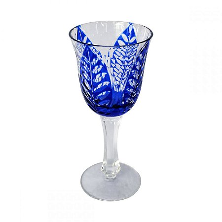 CJ TACASS DE VINHO DE VIDRO AZUL  6 PCS 8,3CM X 8,3CM X 19CM