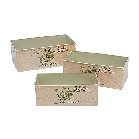 CJ DE CACHEPOTS DE FERRO 3 PCS