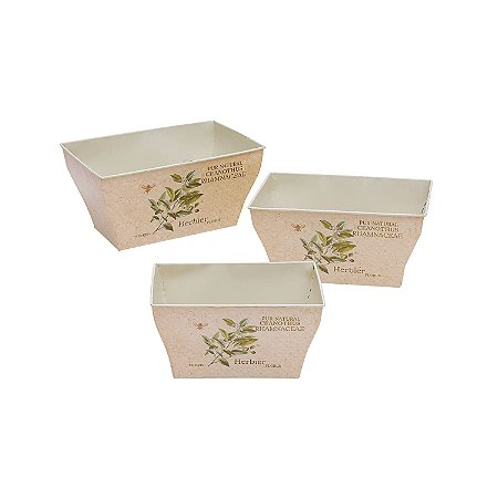 CJ DE CACHEPOTS DE FERRO 3 PCS