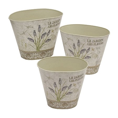 CJ DE CACHEPOTS DE FERRO 3 PCS