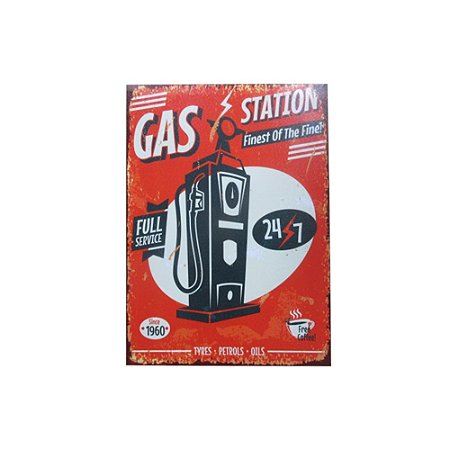 TELA LOFT GAS STATION FD VERMELHO 50 X 70 X 2,5 CM