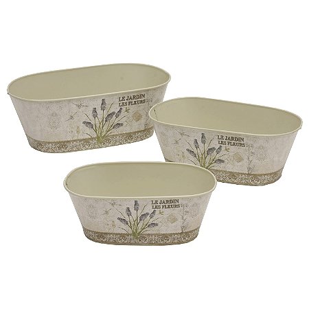 CJ DE CACHEPOTS DE FERRO 3 PCS