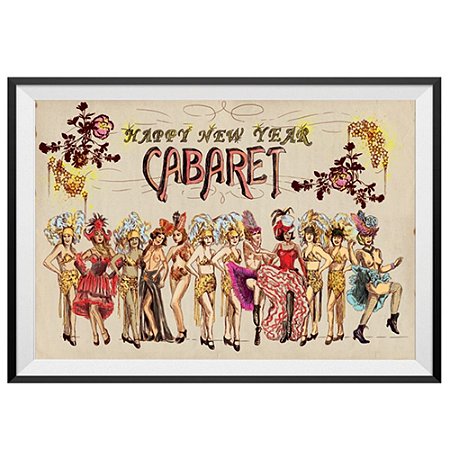 POSTER C/ MOLDURA E PASSEPARTOUT LE JAZZ CABARET 50 X 70 X 2