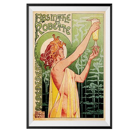 POSTER C/ MOLDURA E PASSEPARTOUT LE JAZZ ABSINTHE ROBETTE 50